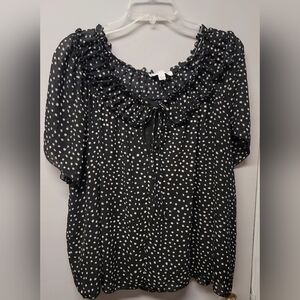 Large She & Sky Poke A Dot Blouse